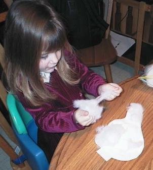 Cover with glue and add pieces of cotton.