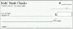 Kid's bank cheques