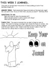 take home sheet