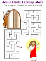 Jesus Heals the man with Leprosy mazes