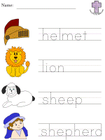 Picture Clue Read and Trace worksheets