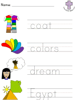 Joseph Picture Clue Read and Trace worksheets