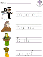 Ruth and Naomi Picture Clue Read and Trace worksheets