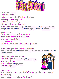 Father Abraham printable song templates for kids