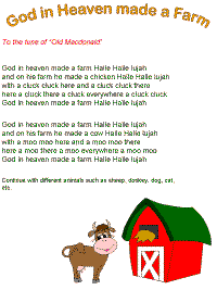 God in Heaven Made a Farm with printable template