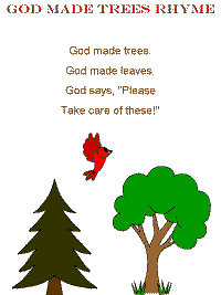 God Made Trees Rhyme with printable template
