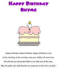 Happy Birthday rhyme with printable template