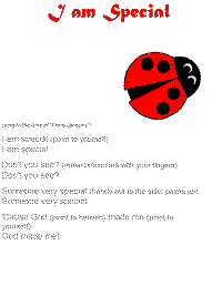 I am Special printable song templates for kids