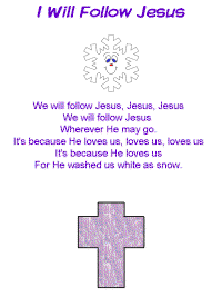 I Will Follow Jesus printable song templates for kids