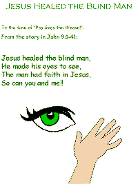 Jesus Healed the Blind Man printable song templates for kids