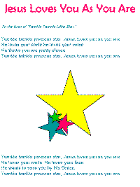 Jesus Loves You As You Are printable song templates for kids