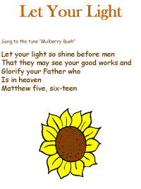 Let Your Light printable song templates for kids