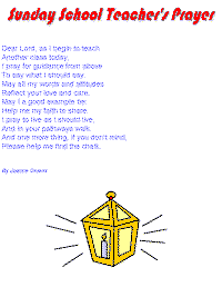 Sunday School teacher's prayer with printable template