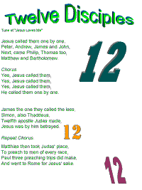 Twelve Disciples with printable template