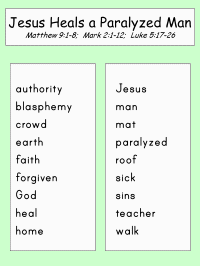 Jesus heals leprosy word lists