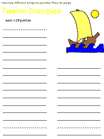 Twelve disciples word mining sheets