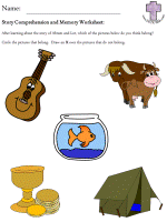 Abram and Lot Story Comprehension and memory worksheets