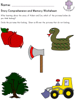 Adam and Eve worksheets