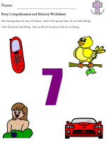 Creation Story Comprehension and Memory Worksheets