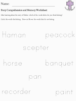 Esther the Queen Comprehension and Memory Worksheets