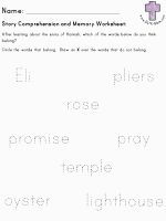 Hannah's Promise Comprehension and Memory worksheets