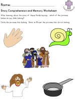 Jesus Heals Leprosy Story comprehension and Memory worksheet