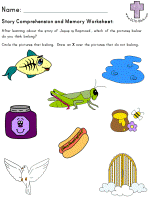 Jesus is Baptized Story Comprehension and Memory worksheets