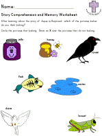 Jesus is Baptized Story Comprehension and Memory worksheets
