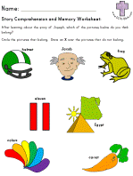 Joseph Comprehension and Memory Worksheet
