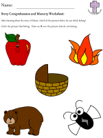 Moses Story Comprehension and Memory Worksheets