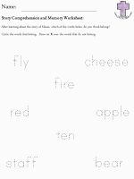 Moses Story Comprehension and Memory Worksheets