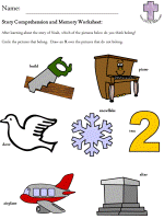 Noah's Ark Story Comprehension and Memory Worksheets - beginning reader version