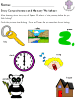 Psalm 23 Story Comprehension and Memory worksheet