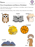 Sermon on the Mount Story comprehension and Memory worksheets