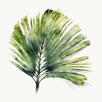 Watercolor Palm Fronds