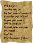 Ten Commandments parchment craft