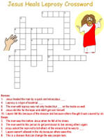 Jesus Heals the Man with Leprosy Crossword