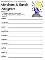 Abram and Sarah worksheets