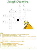 Joseph and His Coat of Many Colors Crossword puzzles
