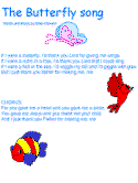 Butterfly printable song templates for kids