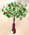 Fingerprint Apple or cherry tree craft