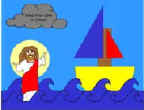 Jesus walks on water paper craft