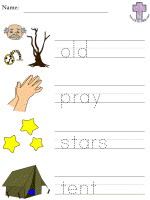 Abraham and Sarah Picture Clue Read and Trace worksheets
