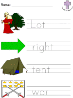 Abram and Lot Picture Clue Read and Trace Worksheets