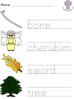 Adam and Eve Picture Picture Clue Read and Trace page