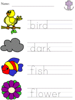 bird, dark, fish, flower tracer page