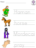 Esther the Queen Picture Clue Read and Trace Worksheets