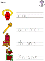 Esther the Queen Picture Clue Read and Trace Worksheets