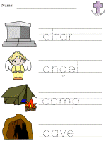 Gideon Picture Clue Read and Trace Worksheets