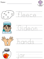 Gideon Picture Clue Read and Trace Worksheets